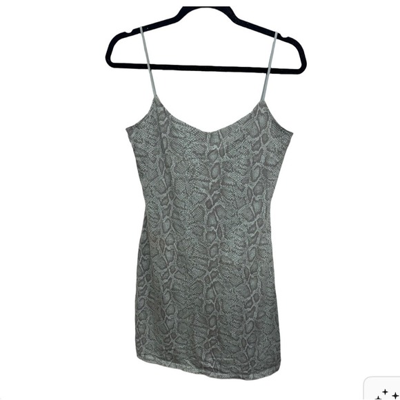 Victoria's Secret Animal Print Mini Dress In Grey Blue Size Large Vintage Y2K - Picture 1 of 5